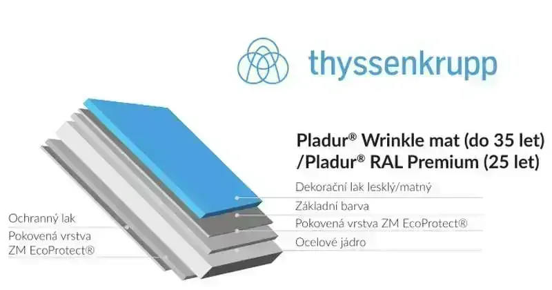 Blachotrapéz trapézový plech T14 plus lesk PE 0,5 mm