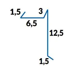 Blachotrapéz závětrná lišta spodní 25 cm