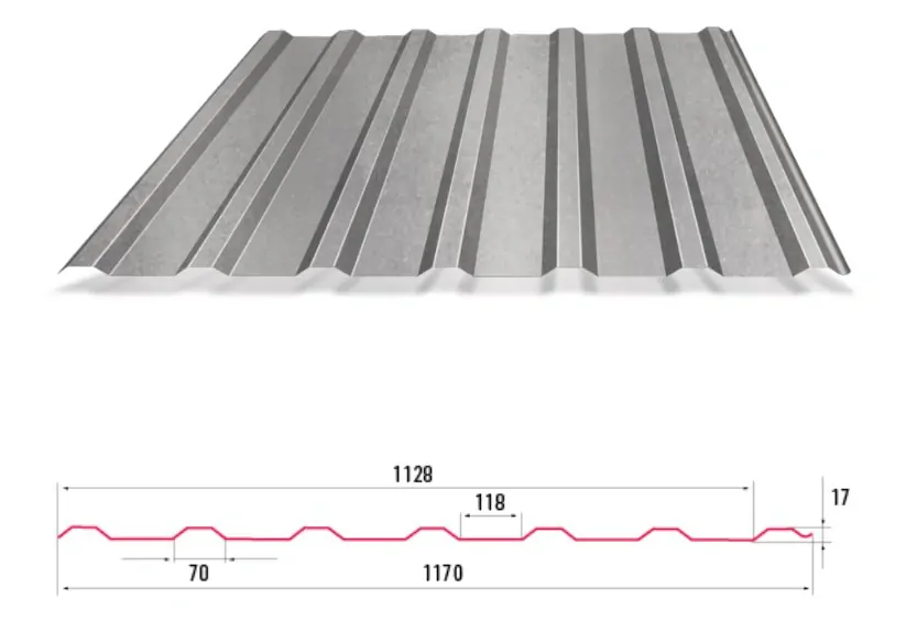Trapézový plech Hornval T18 PLUS aluzinek 0,45 mm
