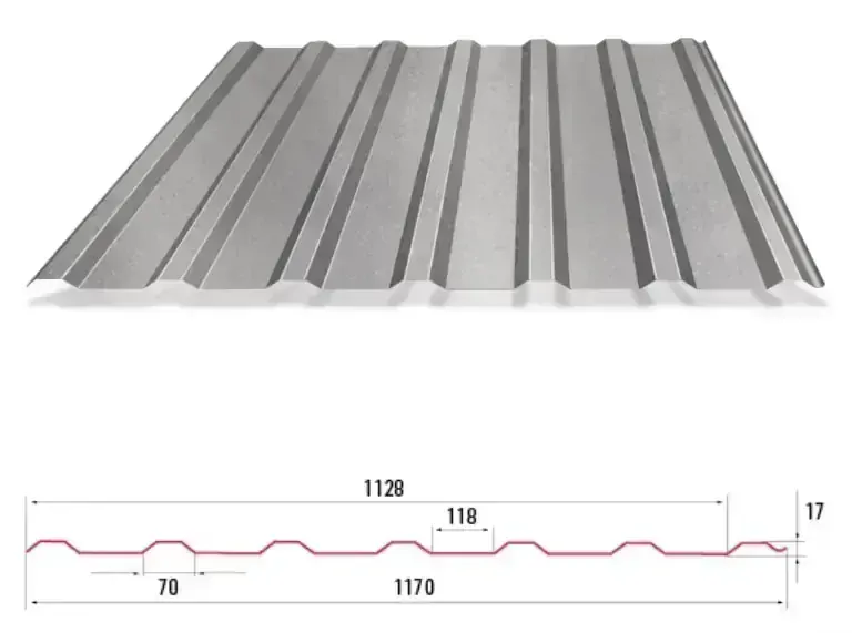 Trapézový plech Hornval T18 PLUS PE lesk 0,5 mm