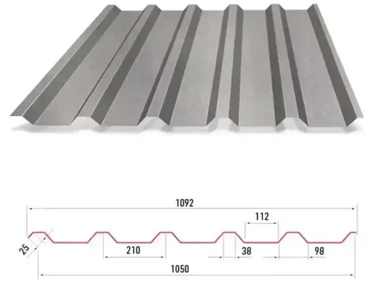 Trapézový plech Hornval T35 PE mat 0,55 mm