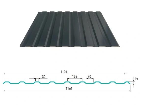 Trapézový plech Hornval T14 aluzinek 0,5 mm