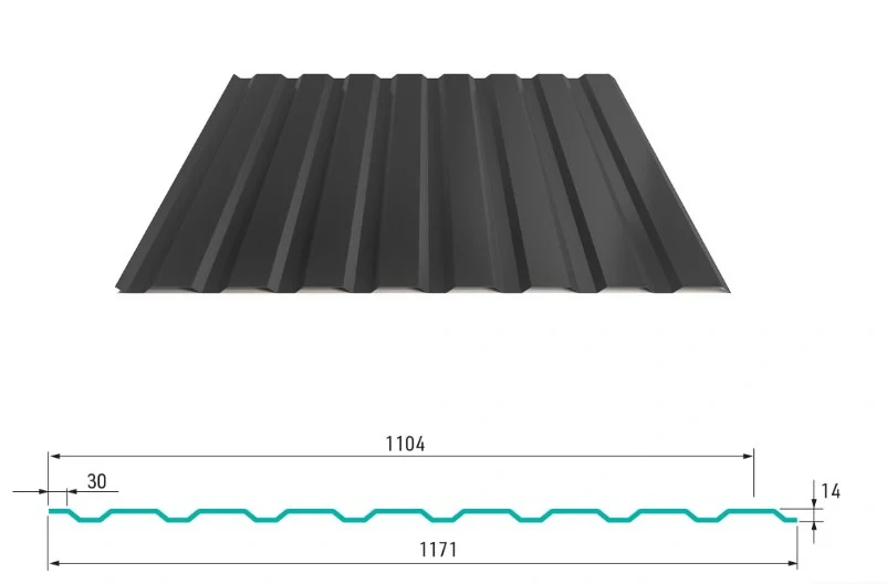 Trapézový plech Hornval E14 elevace pozink 0,7 mm