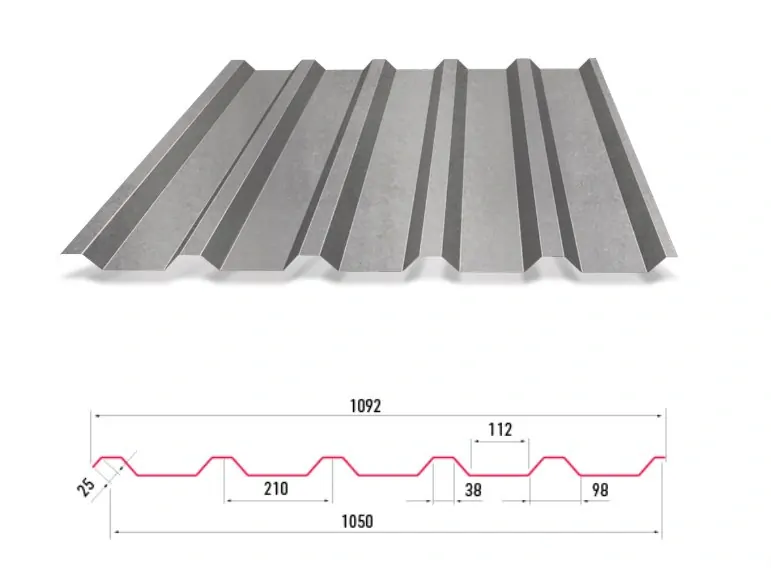 Trapézový plech Hornval T35 Pozink  0,5 mm