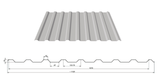 Blachotrapéz trapézový plech T20 plus aluzinek 0,5 mm