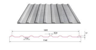 Hornval trapézový plech T18 aluzinek 0,5 mm