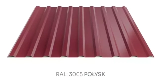 Trapézový plech Hornval T14 š.1161 PE lesk 0,5 mm červená 1m2