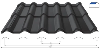 Blachotrapéz plechová střešní krytina Diament Eco Plus lesk PE 25